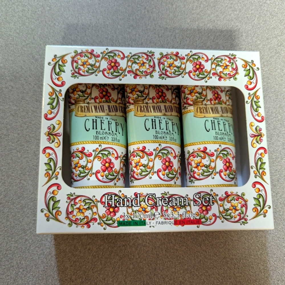 3pc Hands Cream Set Cherry Blossom 3.3 fl Oz Made In Italy